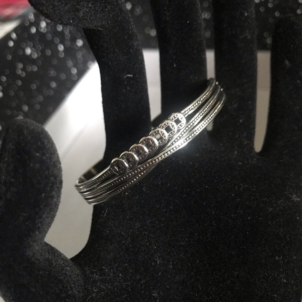 Sterling Silver Beaded Cuff Bracelet